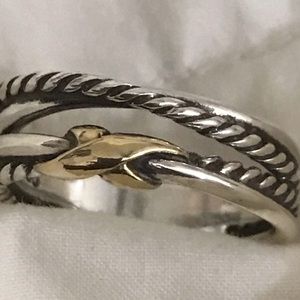 David Yurman Crossover Ring 18KT/SS Size 7